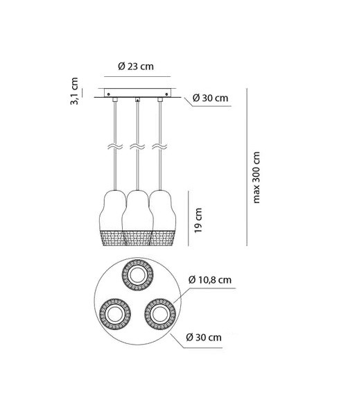 Axo Light FEDORA SPFEDOR3ROBCGU1 подвес Santreyd 106449 - Вид №2