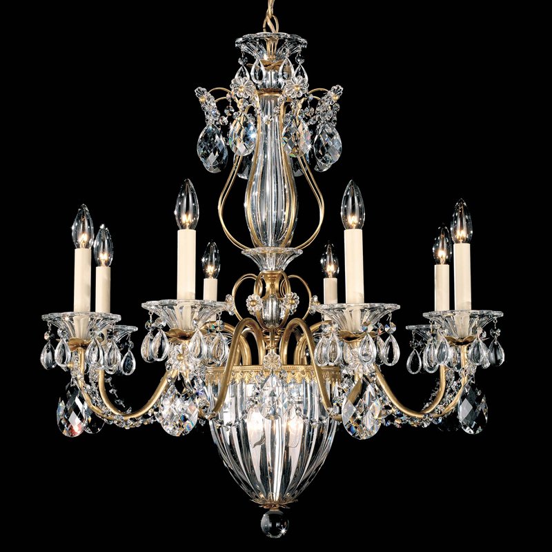 Люстра хрустальная 74х67 см золотая Bagatelle 1248-22 SCHONBEK ДИЗАЙНЕРСКИЕ 00-3883015 Золото;прозрачный  - Вид №1