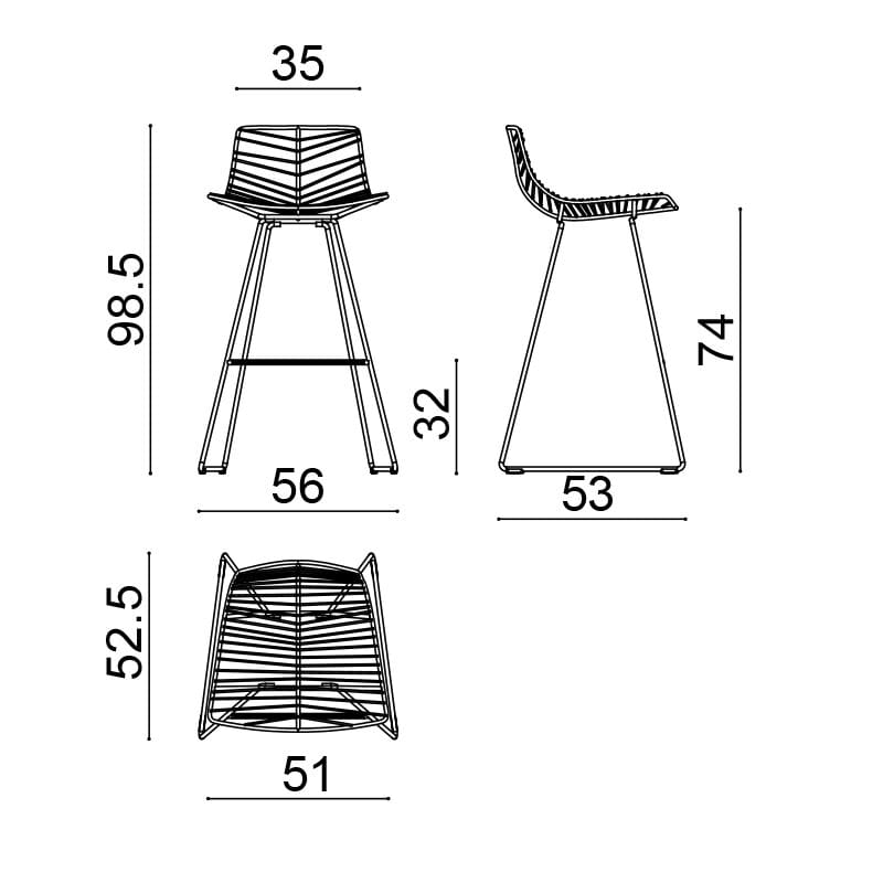 Высокий стальной табурет с подставкой для ног Arper ARCH-00013508 - Вид №9