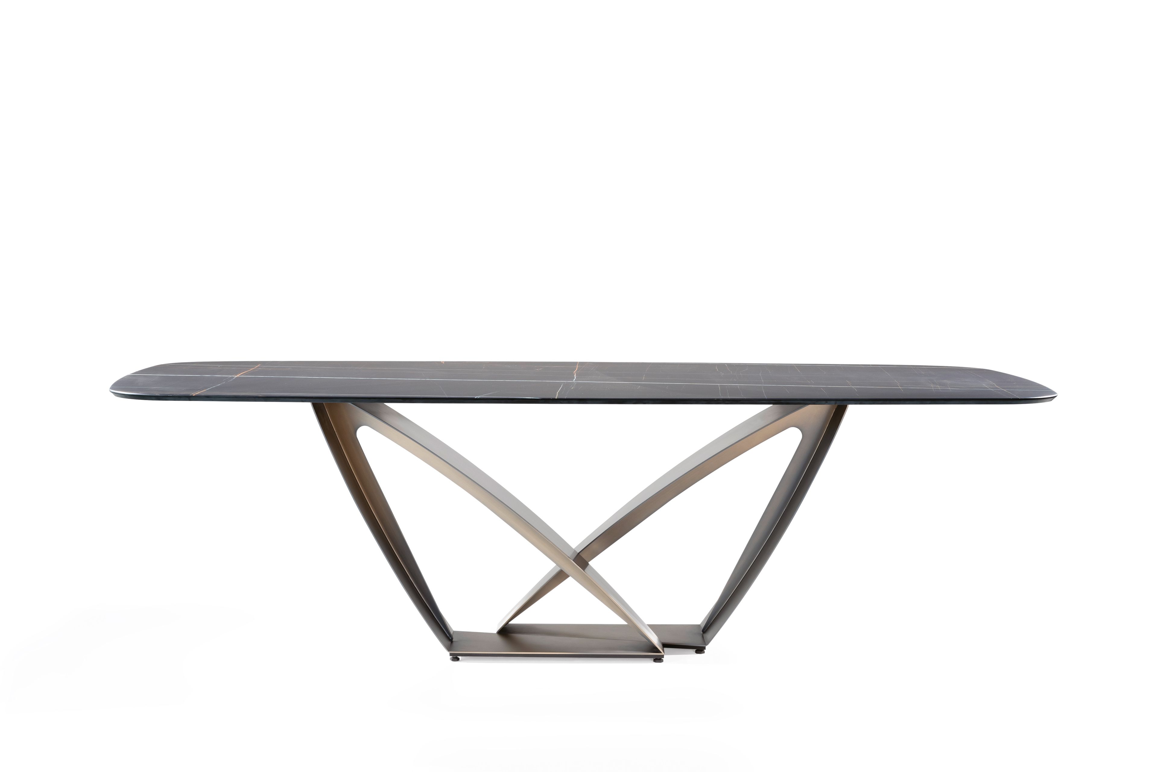 Стол с металлическим основанием и мраморным верхом REFLEX APEIRON 72 ARCH-00007499