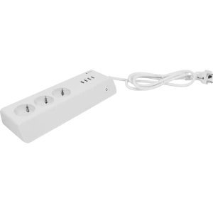 Сетевой фильтр Sibling Powerswitch-PS3U 3 розетки с заземлением 2x0.75 мм 4 USB 1.2 м 2200 Вт цвет белый