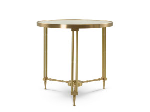 Круглый журнальный столик из мрамора и латуни