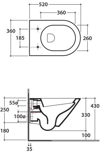Fos02/03/04/05/06 bi Подвесной унитаз настенный Белый Ceramica Globo FORTY3 Италия - Вид №9
