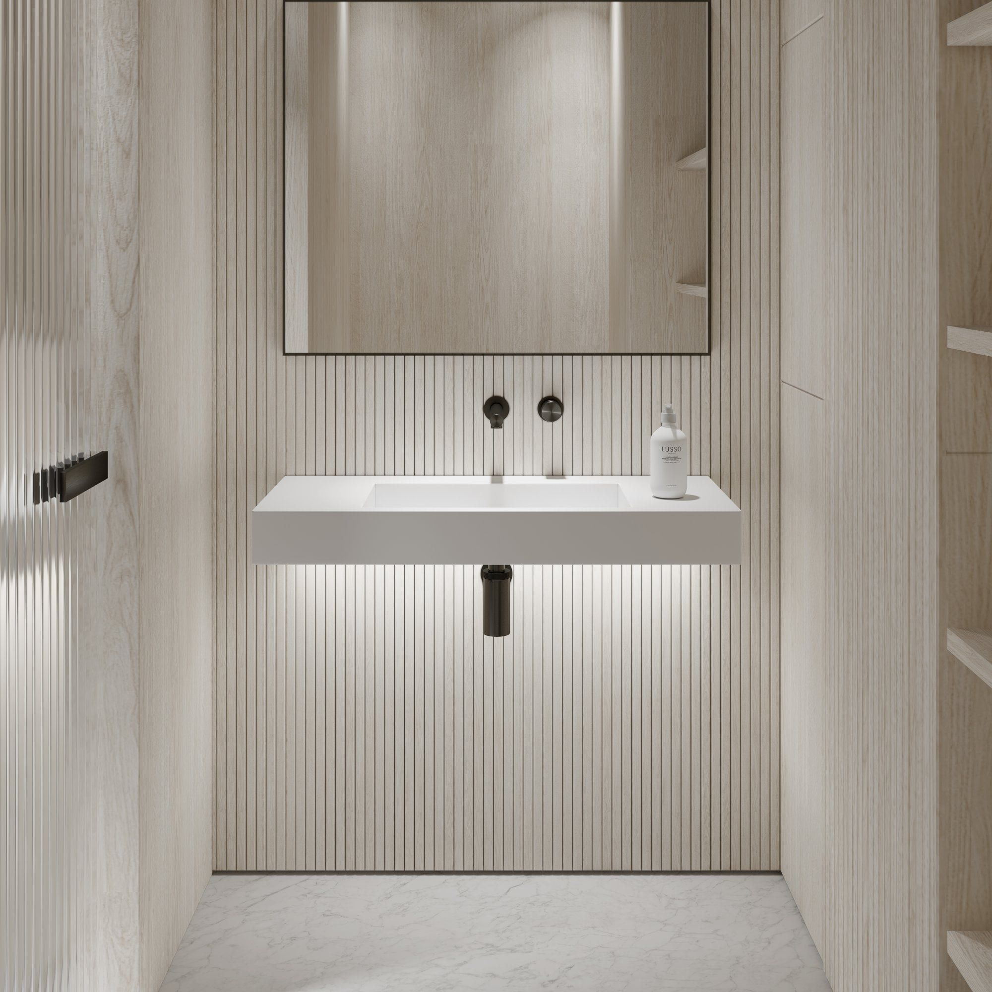 Прямоугольный подвесной умывальник из смолы LUSSO AURA ARCH-00101582 - Вид №10