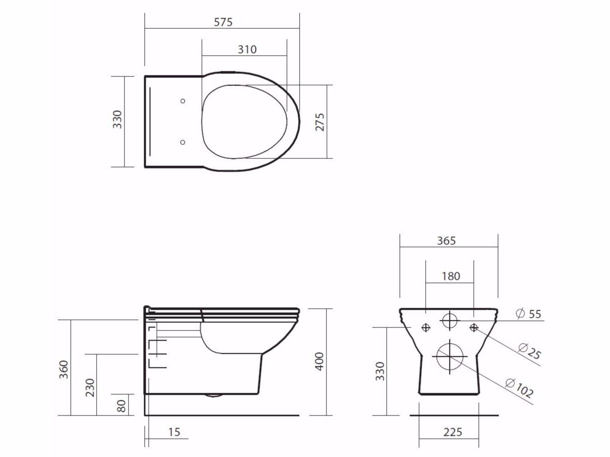Фарфоровый подвесной туалет Gentry Home Викторианский ARCH-00023042 - Вид №3