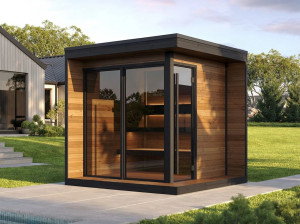 Деревянная сауна на открытом воздухе
