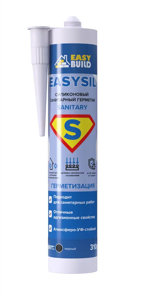 91151994 Герметик Easybuild Easysil 10008 цвет черный 0.31 л STLM-0859131