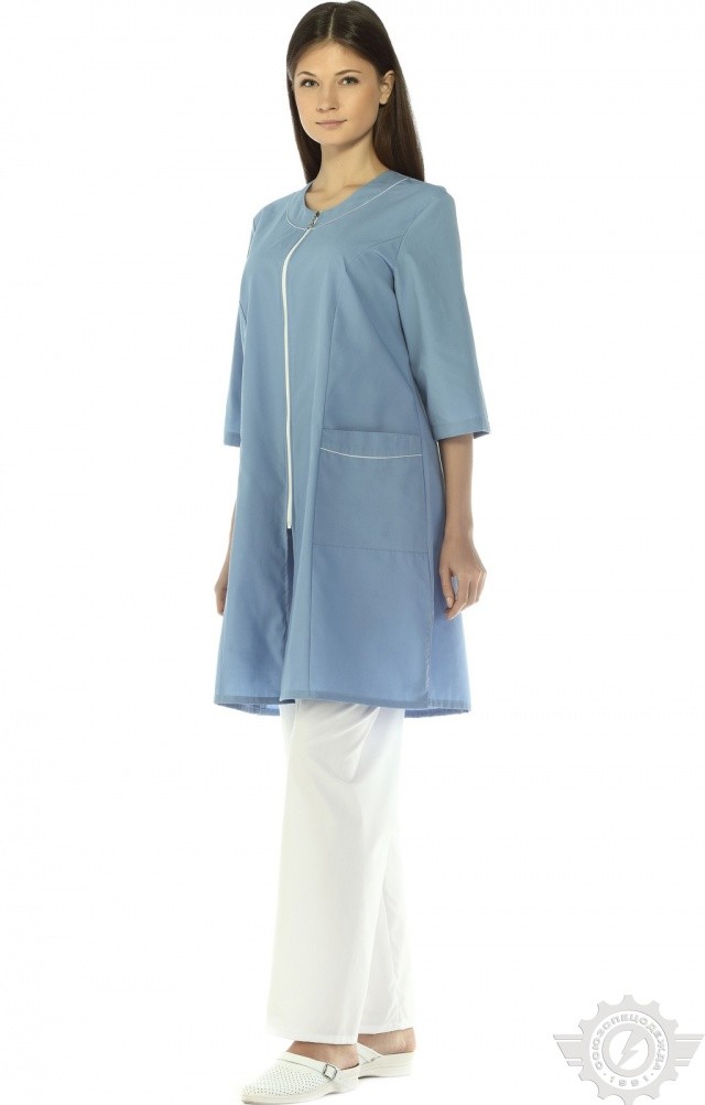 63696 Халат "Сервис-Люкс" темно-голубой  Медицинская одежда  размер 44/158-164 Спецодежда  - Вид №8