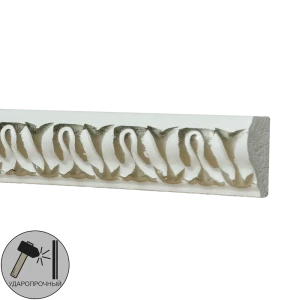 Молдинг настенный полистирол 103c-60 бело-серебристый 10х20x2000 мм