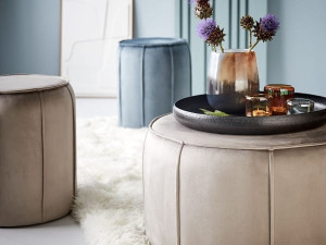 Круглый пуф из ткани