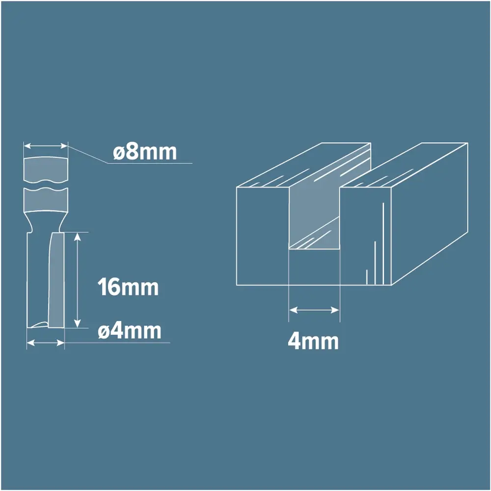 Фреза пазовая прямая Brigadier D4x16 мм STLM-2130981 - Вид №4
