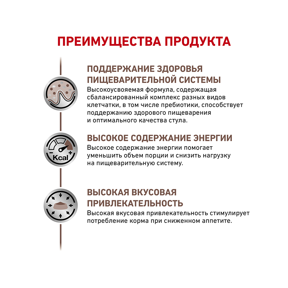 Т0055620 Корм для кошек Vet Diet Gastro Intestinal GI32 при нарушении пищеварения, птица сух. 400г ROYAL CANIN  - Вид №4