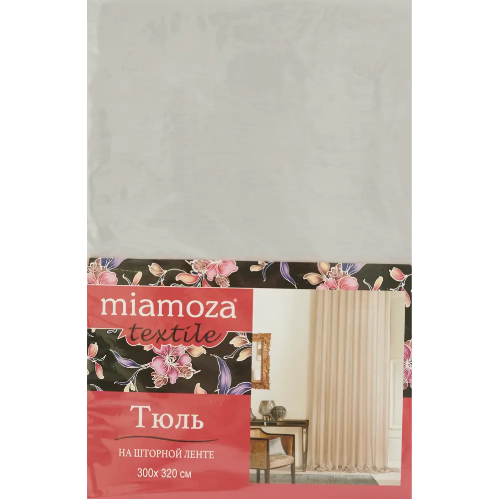 Тюль на ленте «Лина» 300x320 см цвет серый/бежевый MIAMOZA STLM-2136225 - Вид №4