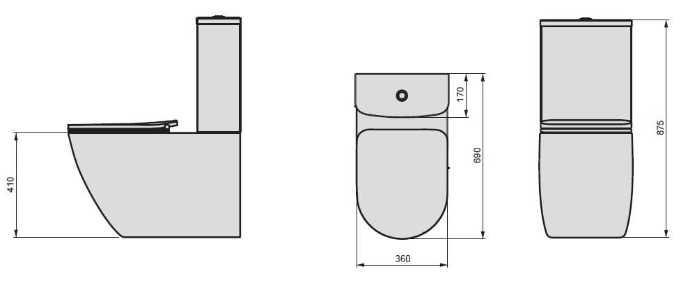 Керамический цельный туалет GSG Ceramic Design Like ARCH-00000933 - Вид №1