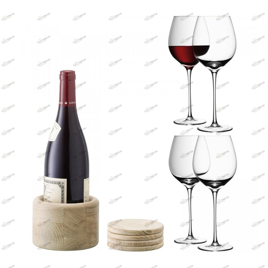 Набор из 4 бокалов для красного вина с подставками Wine 750 мл LSA International G137600301