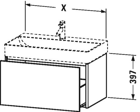 XS406100707 XSquare Тумбочка подвесная Бетонно-серый матовый декор Duravit - Вид №3