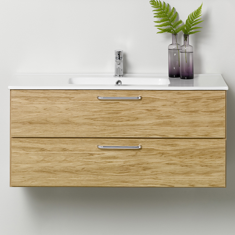 20071227 Afton Шкаф Для Умывальника 1000 Ek, Открываемый Westerbergs Дубовый 