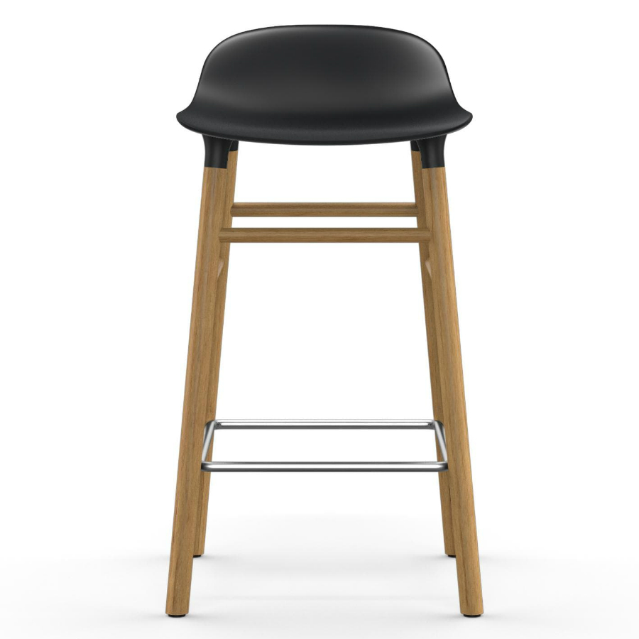 Барный стул Form с ножками из дуба 65 см, черный Normann Copenhagen 602782 - Вид №3