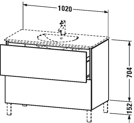 LC660704343 L-Cube Тумбочка напольная Базальт матовый, декор Duravit - Вид №1