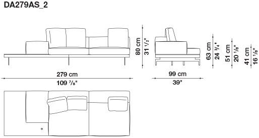 B&B Italia 3-х местный тканевый диван с шезлонгом Dock sun-id-1355318 - Вид №97