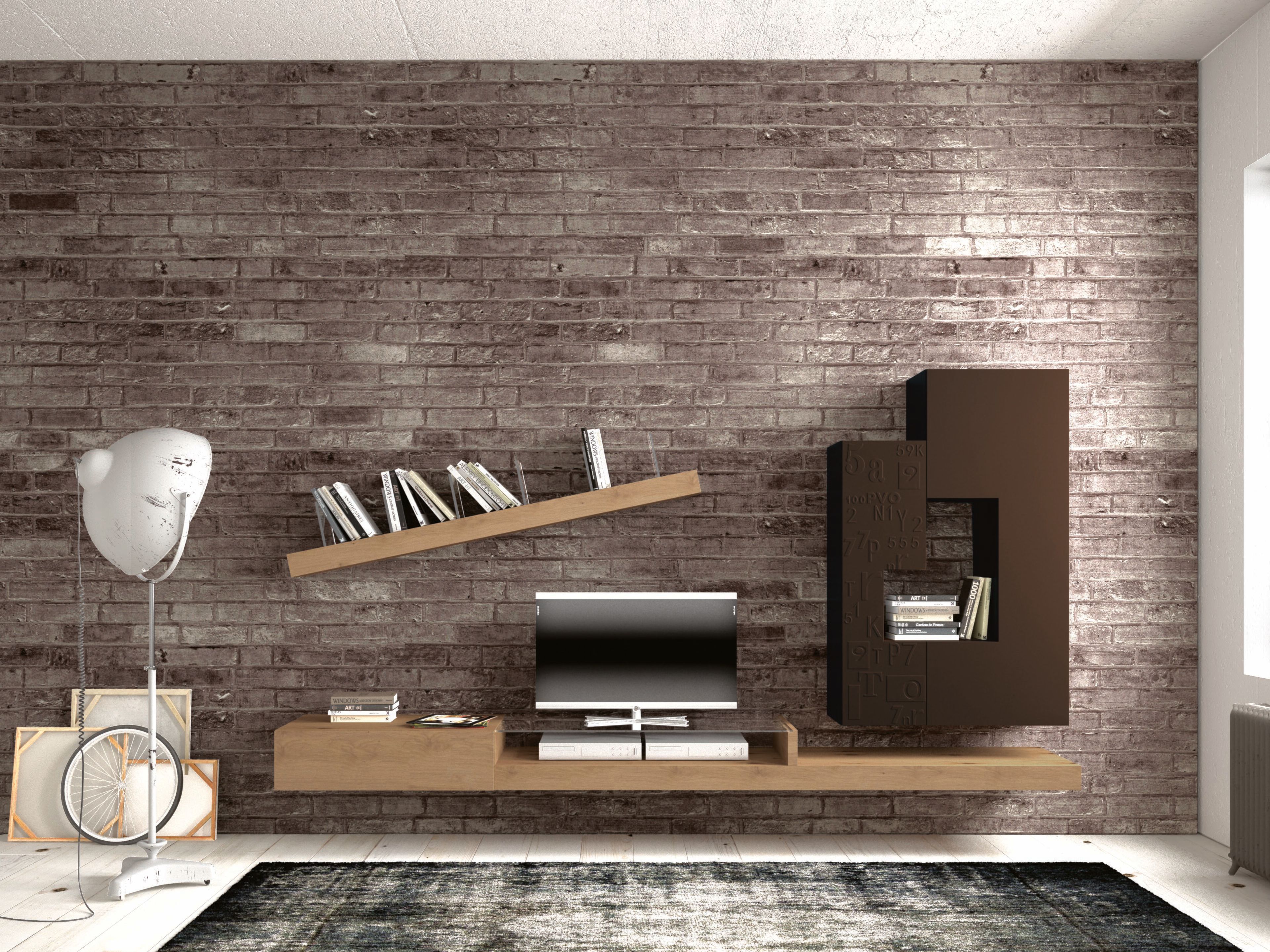 Деревянная секционная оборудованная стена Voltan барельеф ARCH-00079979 - Вид №1