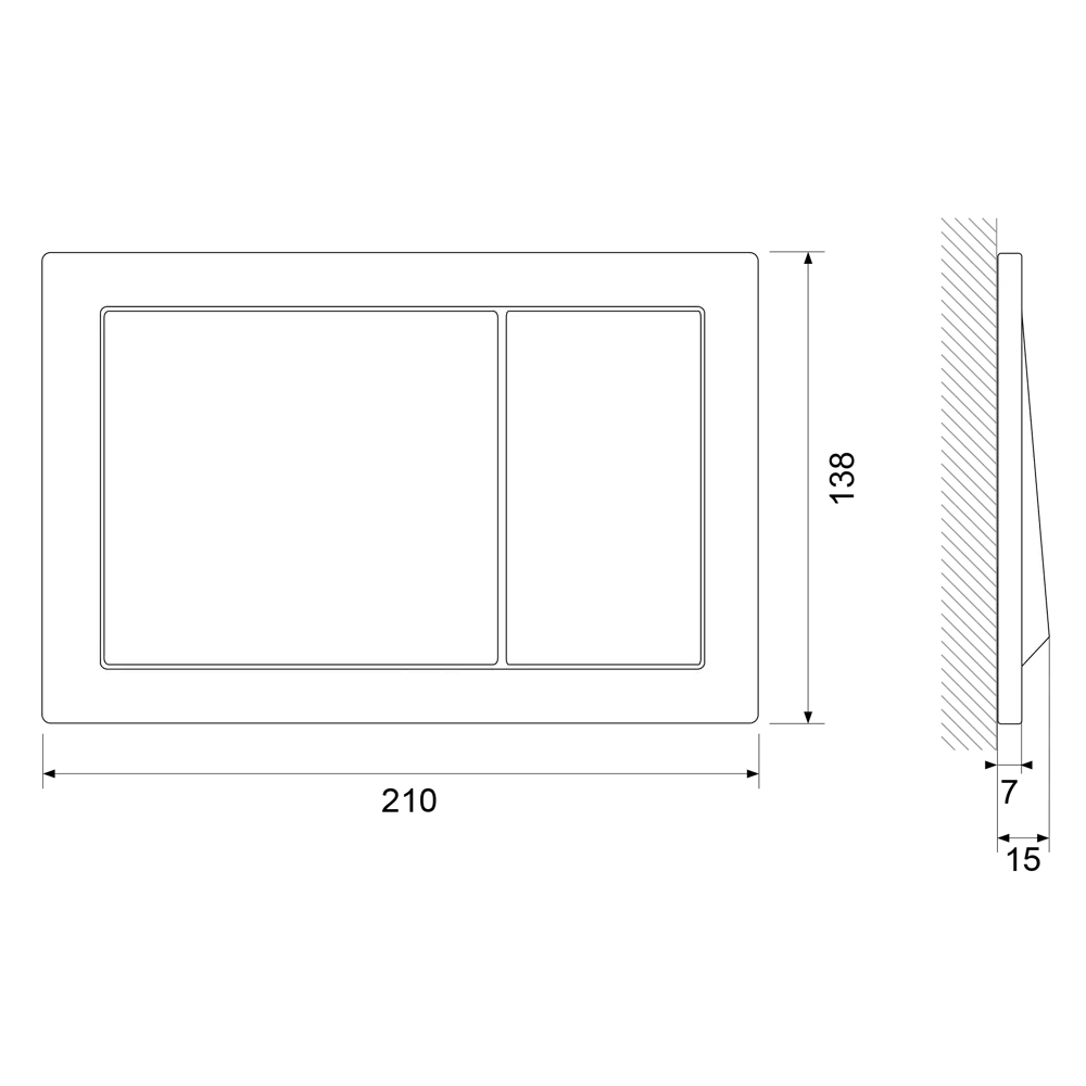Кнопка двойного смыва Sensea Dana цвет хром матовый STLM-2130181 - Вид №3