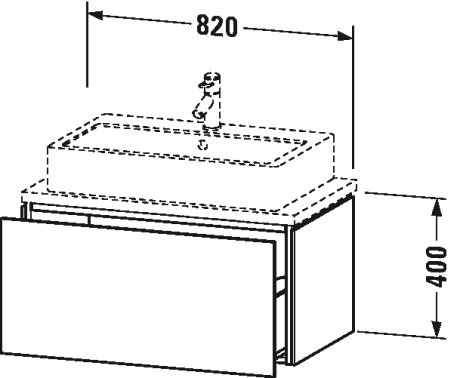 LC580203131 Тумбочка для компактной консоли L-Cube #LC5802 820 x 477 мм Сосна серебристая, декор Duravit - Вид №1