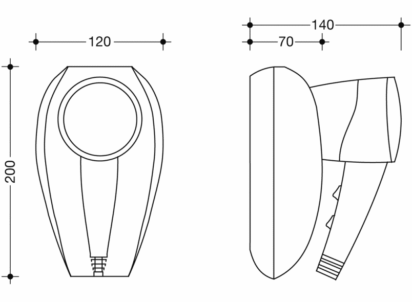 950.08.100 фен HEWI Universalprodukte  - Вид №1