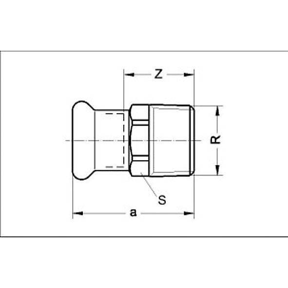 182432234 SANHA 8243G пресс-фитинг, бронза, ниппель переходной ВПр-НР 22x3/4 мм  - Вид №1