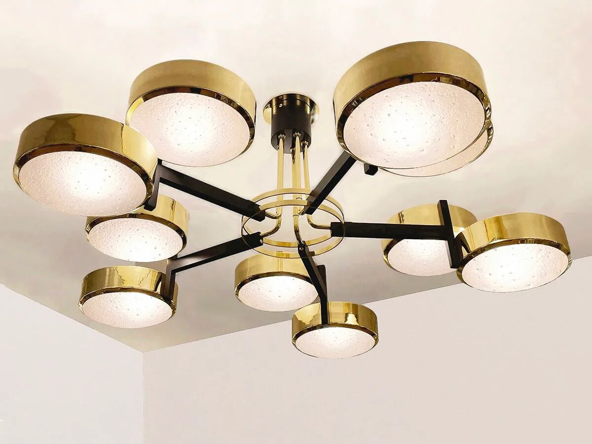 Потолочный светильник из металла и муранского стекла GASPARE ASARO затмение ARCH-00094009