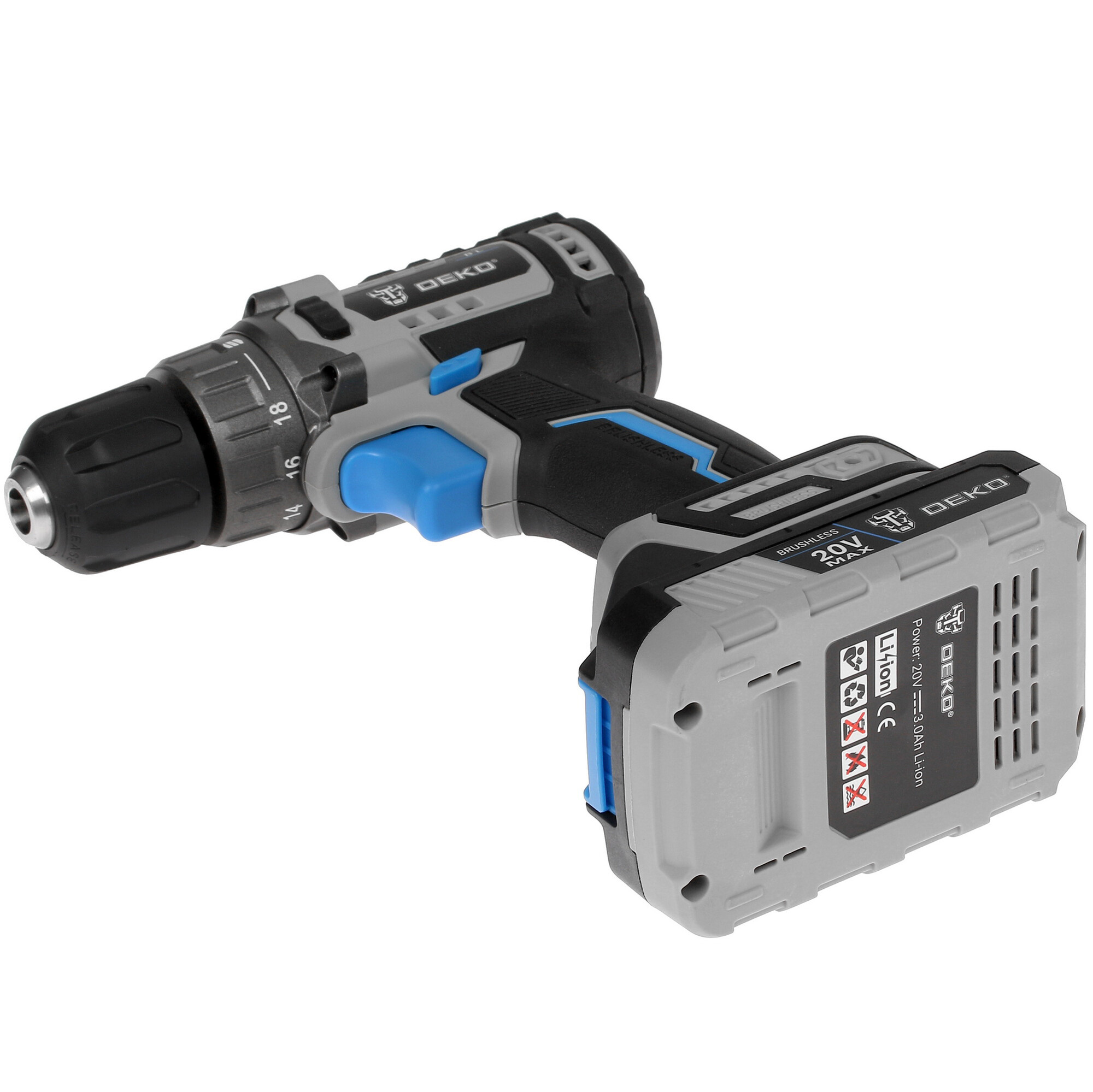 Дрель-шуруповерт DEKO Sharker 20V MAX 20V 5355767 STDN-0021192 - Вид №4