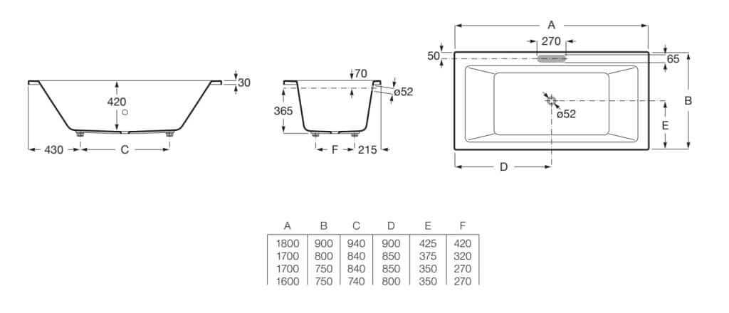 Утопленная акриловая прямоугольная ванна Roca VYTHOS 24855 ARCH-00118366 - Вид №9