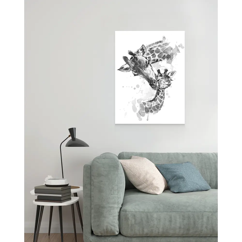 Santreyd Канвас «Семья жирафов» в монохромной эстетике 50×70 см 86368991 STLM-0068173 - Вид №1