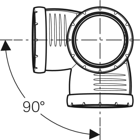 GEBERIT 393.662.14.1 Крестовина двухплоскостная Geberit Silent-Pro 87,5°  - Вид №2