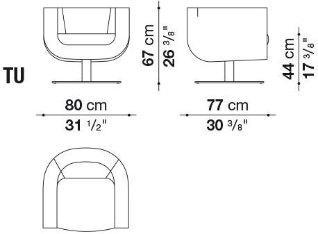 B&B Italia Вращающееся кресло из ткани Tulip sun-id-1516240 - Вид №4
