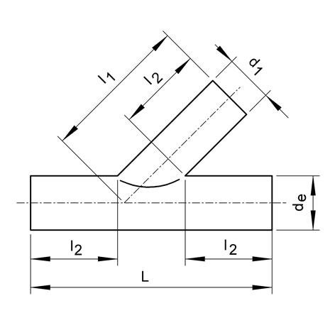 SANIT 0240900020 Отделение 45 °, PE 100, SDR 33, Уменьшенный сварные  - Вид №1