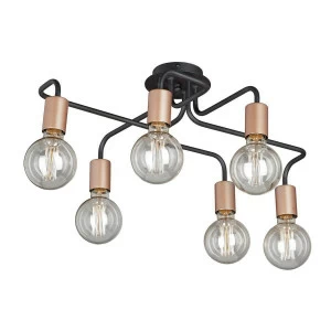 Потолочная люстра Vitaluce V4560-1/6PL VITALUCE ДИЗАЙНЕРСКИЕ 328297 Черный;коричневый