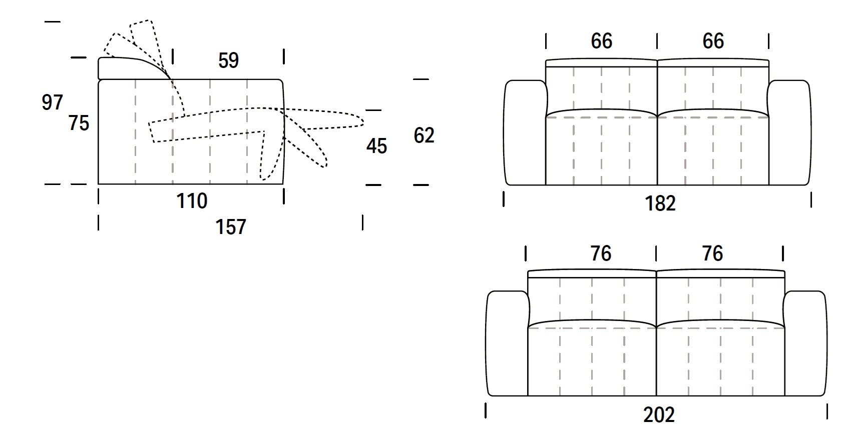 2-местный тканевый диван с подголовником Felis Softliving ARCH-00005249 - Вид №6
