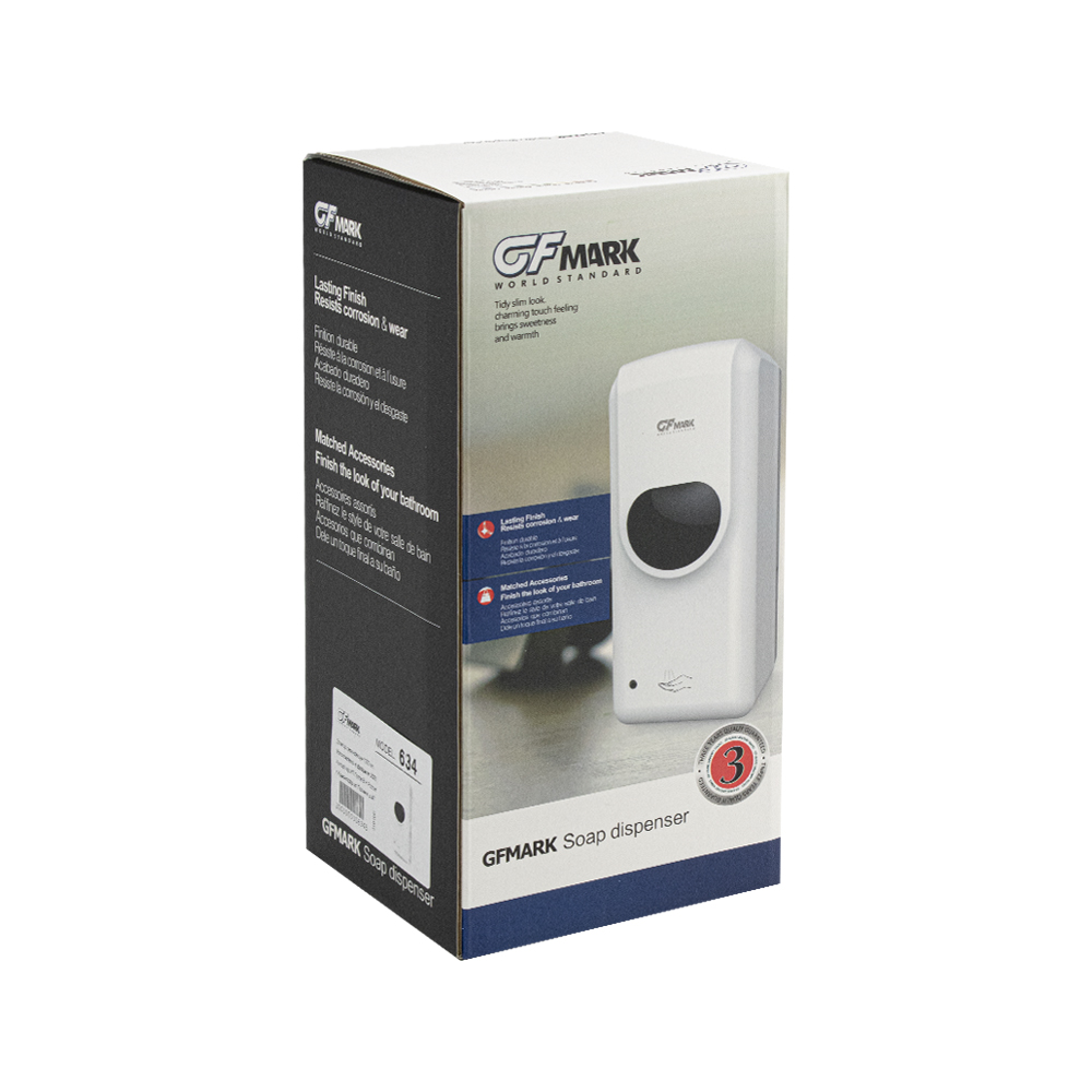GFmark - Дозатор сенсорный, ДЕЗИНФЕКЦИЯ, белый, пластик АБС, 1000 мл, код: 634  - Вид №4