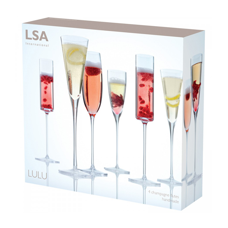 Набор из 4 бокалов-флейт 150-175 мл Lulu LSA INTERNATIONAL LULU 00-3863022 Прозрачный - Вид №10