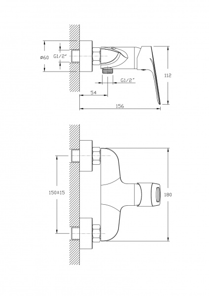 Смеситель для душа Rush Edge ED7735-63 хром 11521137 - Вид №1