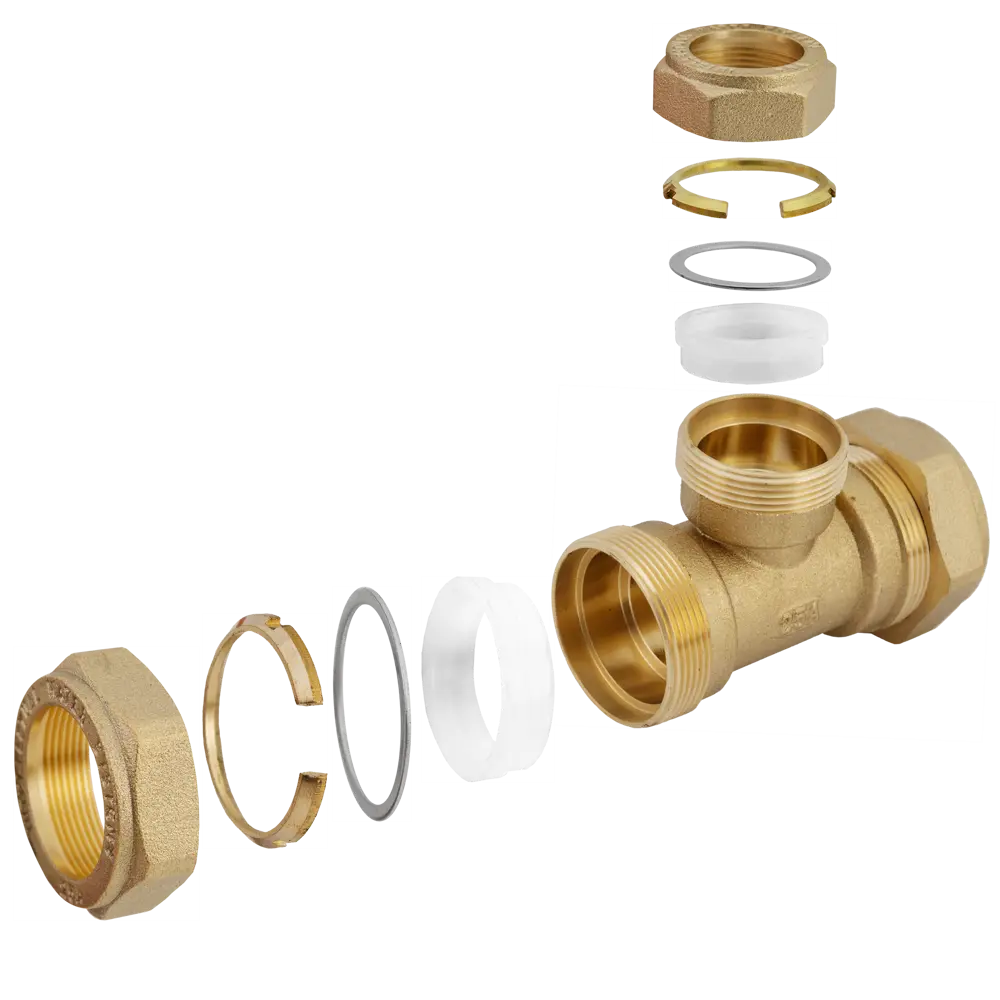 Тройник обжимной Stahlmann 25×20×25 мм для водоснабжения 82650035 STLM-0032862 - Вид №1