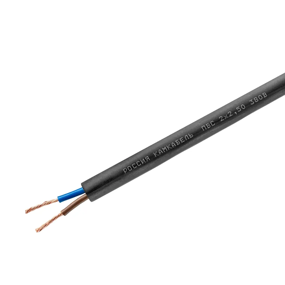 Провод Камкабель ПВС 2x2.5 20 м ГОСТ цвет черный STLM-2144557 - Вид №2