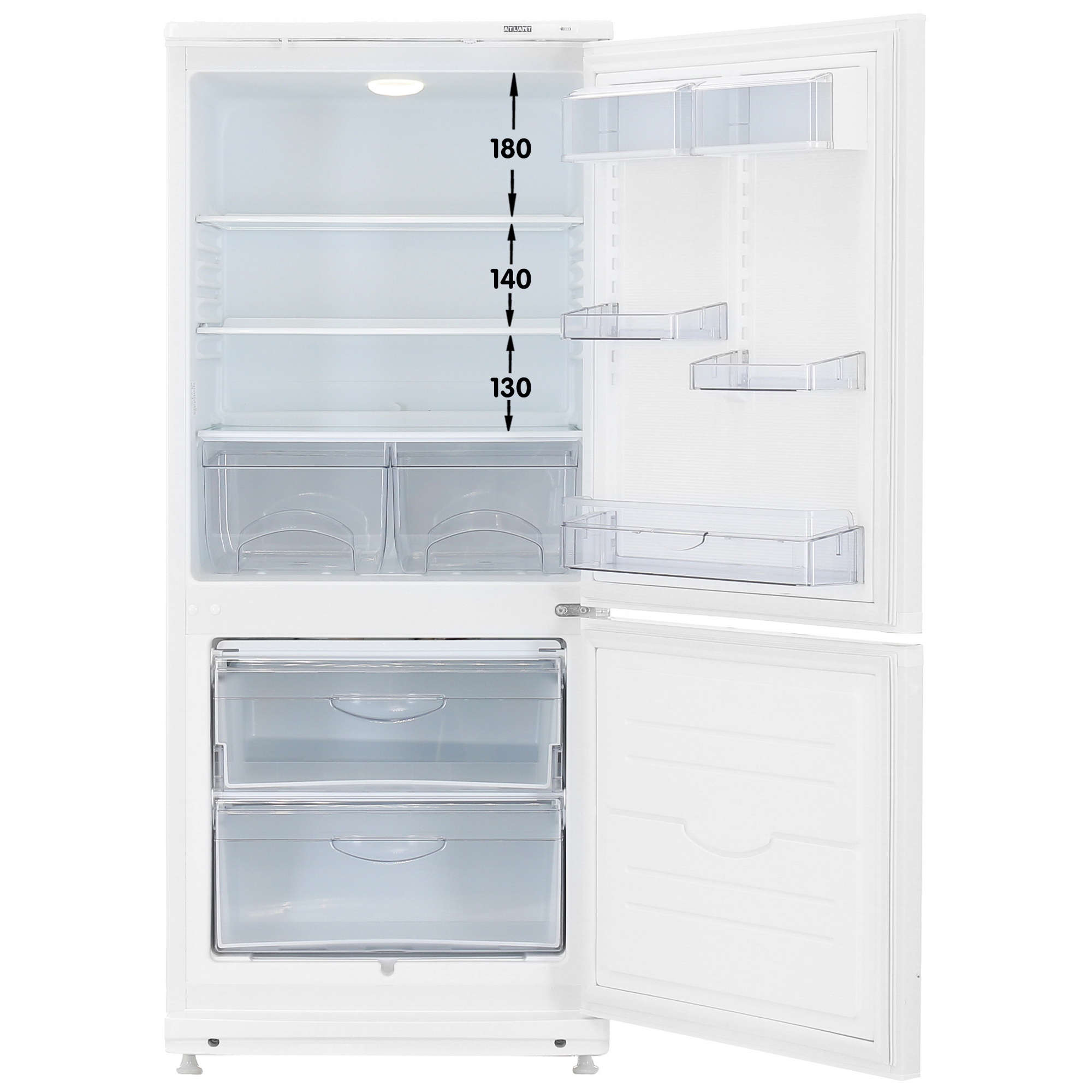 0191636 Холодильник с морозильником   ATLANT ХМ-4008-022 белый STDN-0001467 - Вид №1