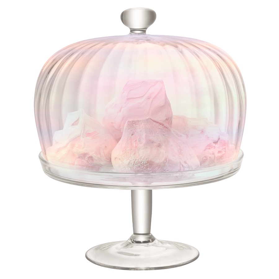 Подставка для торта с крышкой 26 см перламутровая Pearl LSA INTERNATIONAL  00-3870357 Розовый  - Вид №2