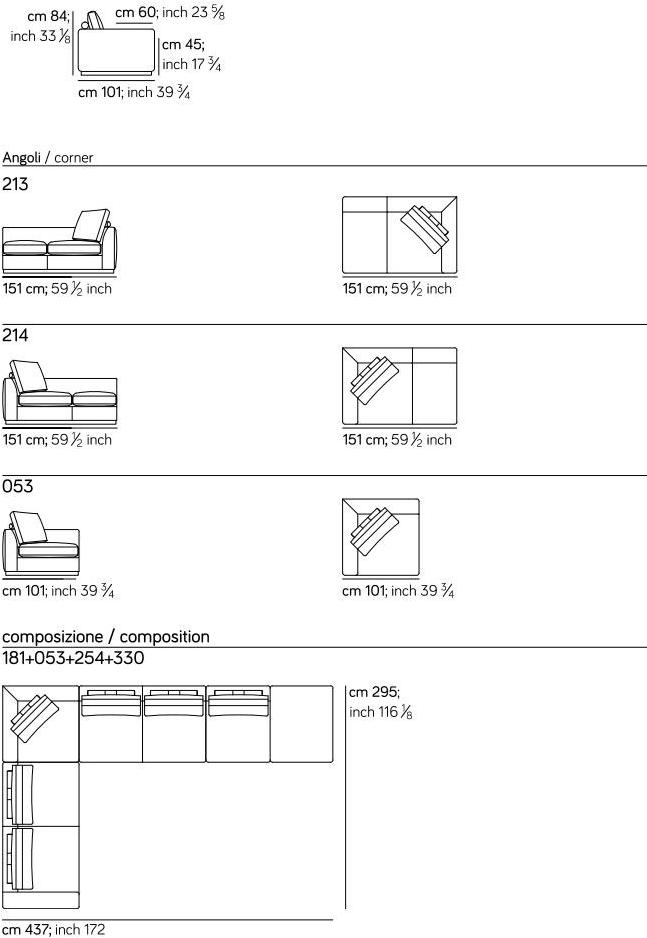 AMURA Модульный угловой диван из ткани Fripp Am025.031+052 - Вид №10