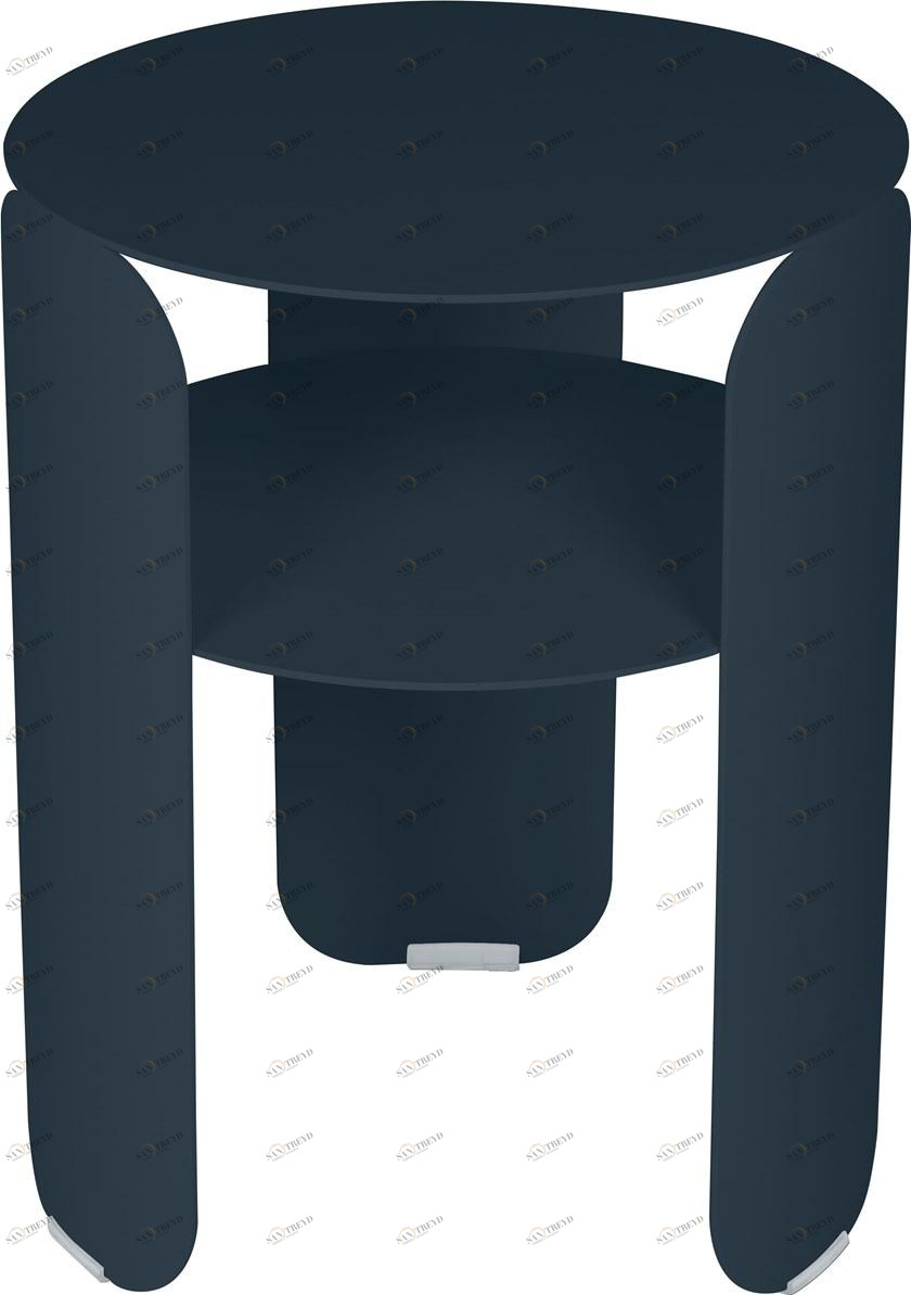 Fermob Круглый садовый столик из алюминия с полкой для журналов Bebop 5627