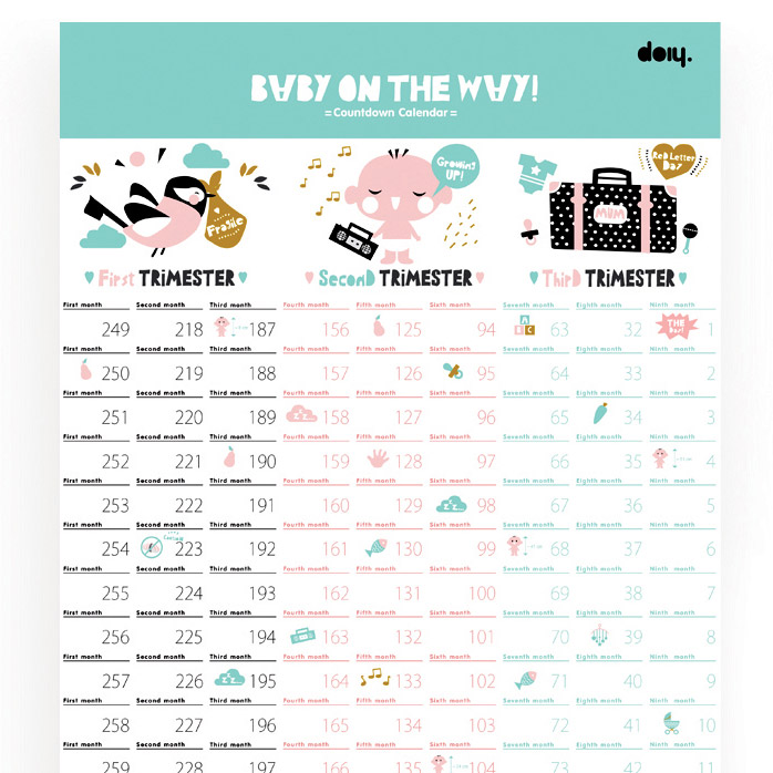 DOBCBAS Календарь для беременных baby on the way Doiy  - Вид №2