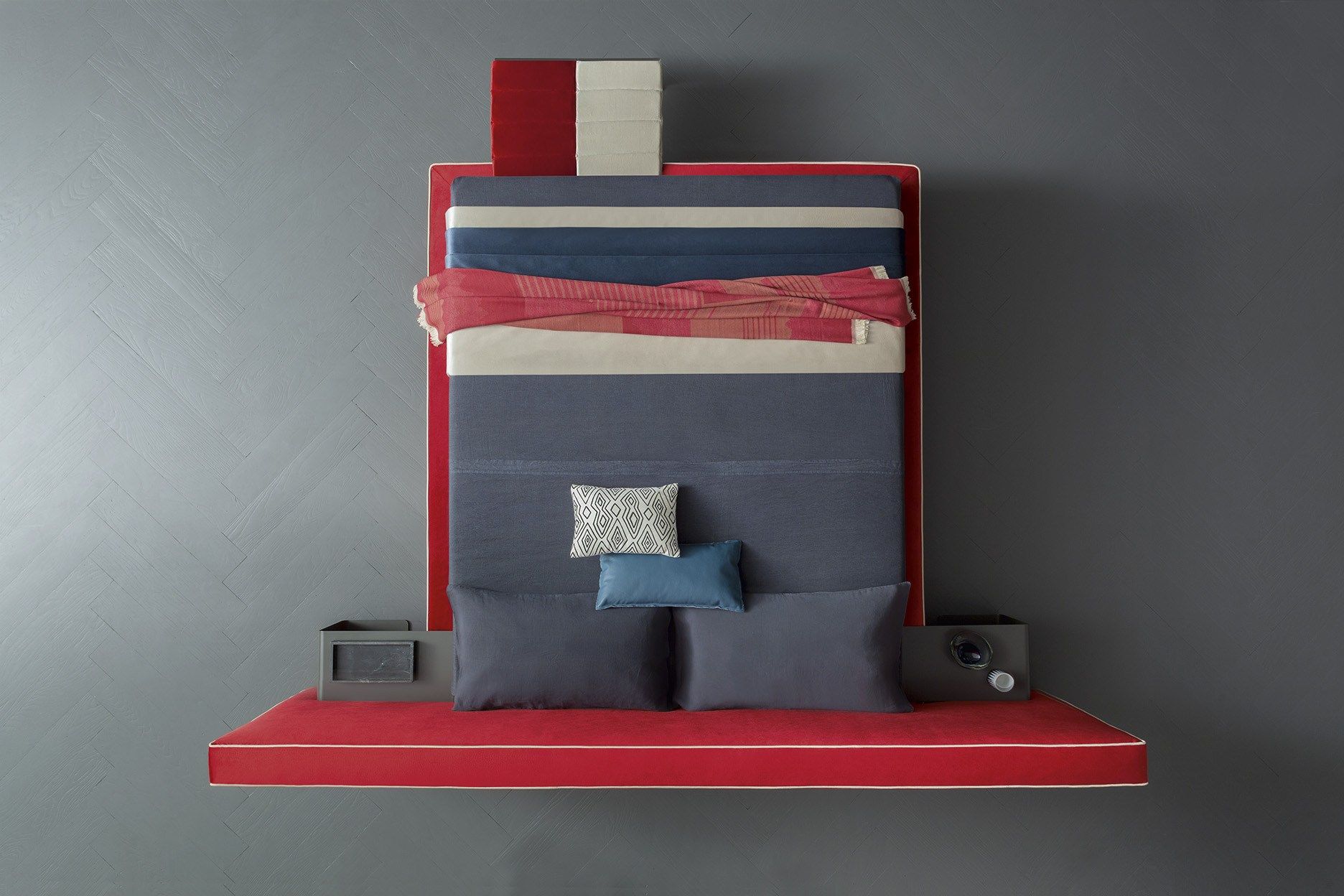 Двуспальная кровать для хранения ткани с мягким изголовьем Felis Bedstories ARCH-00105228 - Вид №26