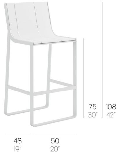 GANDIABLASCO Высокий табурет из термо-лакированного алюминия с салазками Flat sun-id-1490158 - Вид №3